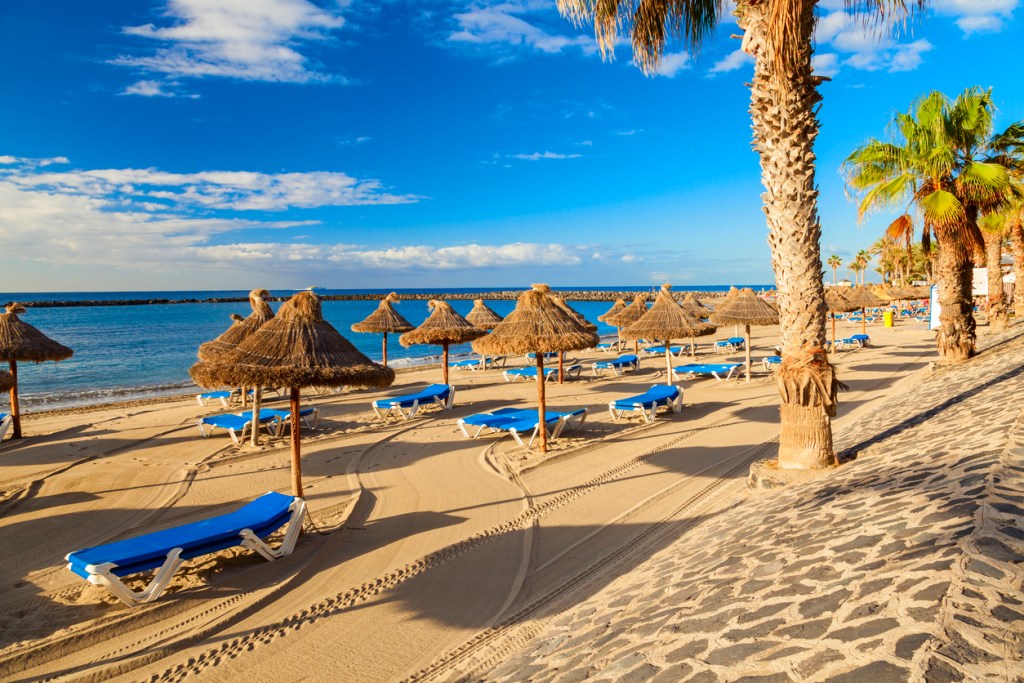Los Cristianos Beach on the island of Tenerife