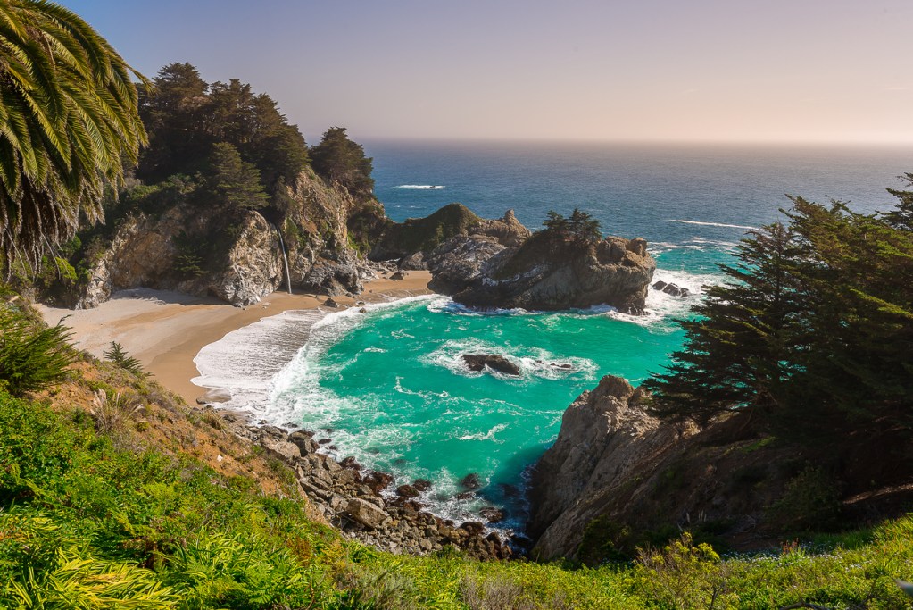 Beautiful landscape of McWay Fall in Big Sur, Monterey, California