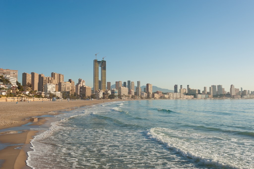 Winter Sun on Benidorm beach, Spain