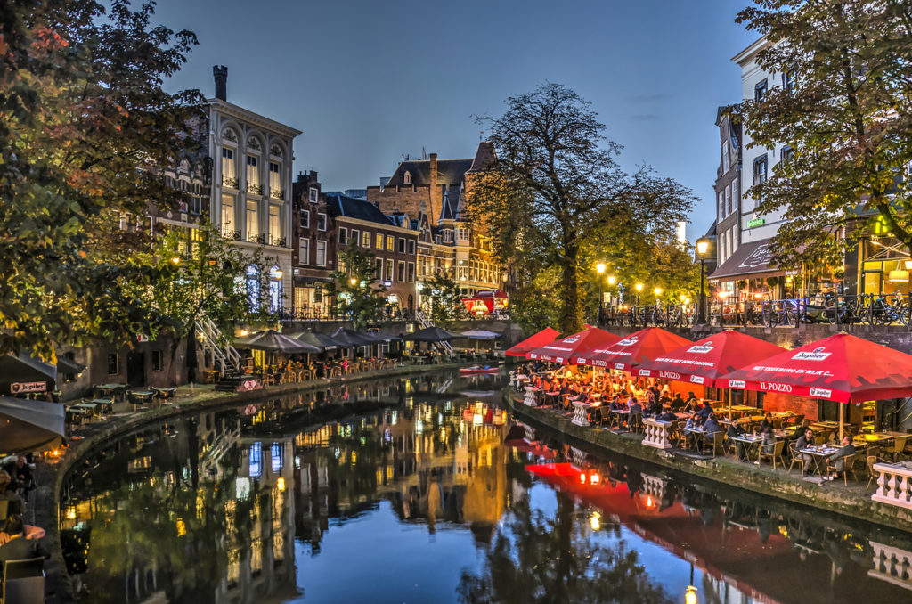 The Oude Gracht (Old Canal) in Utrecht, Netherlands