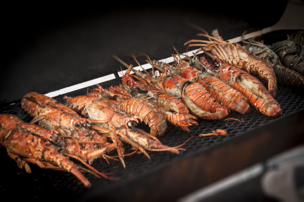 BBQ lobsters during the lobster festival
