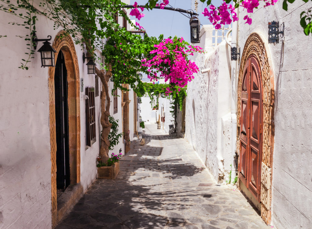 The streets of Lindos Town